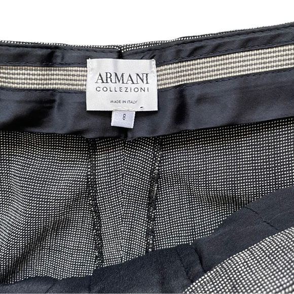 Vintage Armani Virgin Wool and Linen Italian Pants Y2K 90s 8  Black - Picture 7 of 7